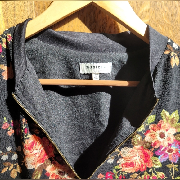 Black floral bomber jacket - Picture 2 of 4